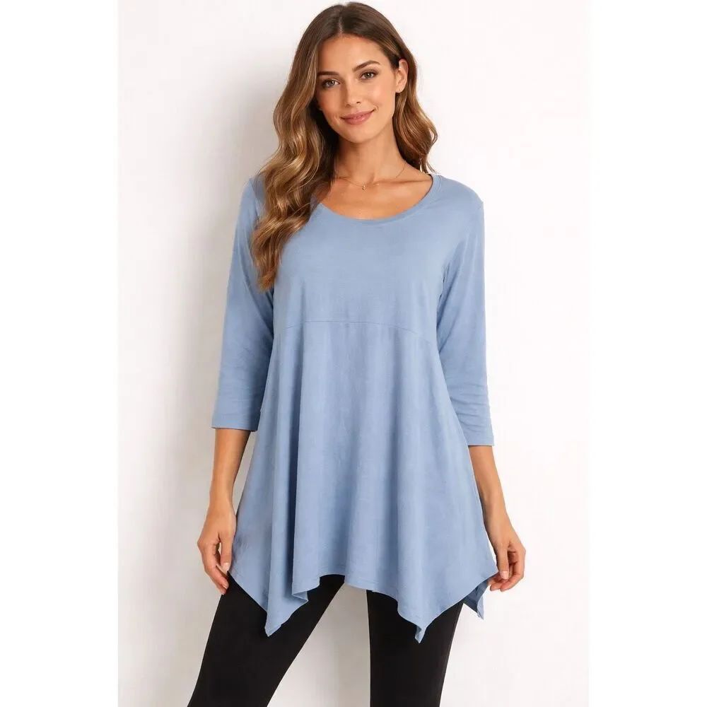 ✨Cut Loose Asymmetrical 3/4 Sleeves Blue Sz Medium Top✨